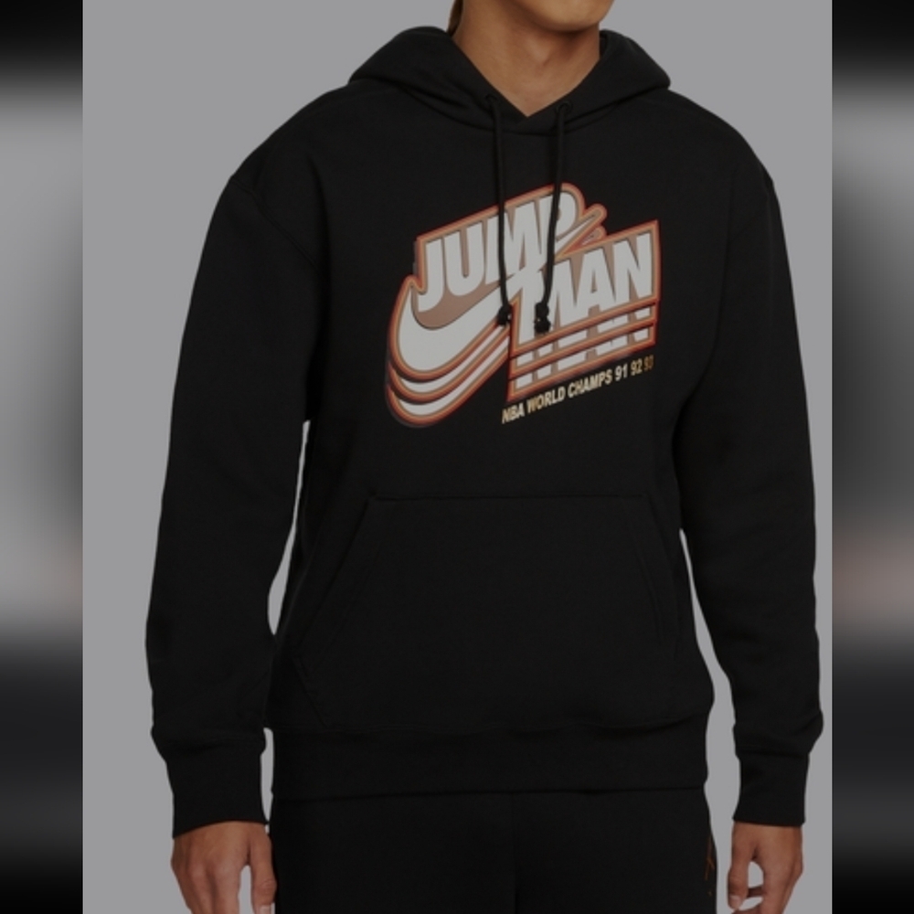Nike Men's Air Jordan Jumpman Logo Pullover Hoodie Black Medium like new